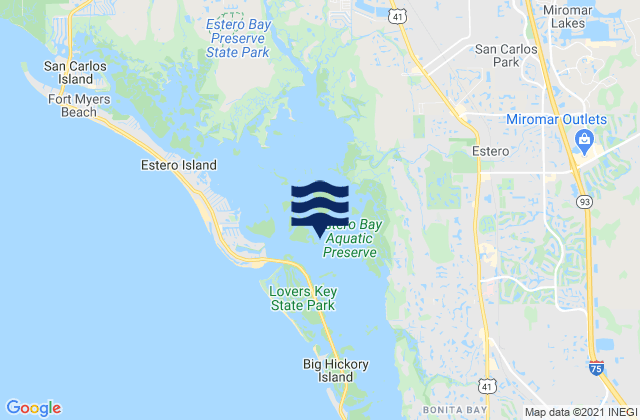 Mapa de mareas Estero Bay, United States