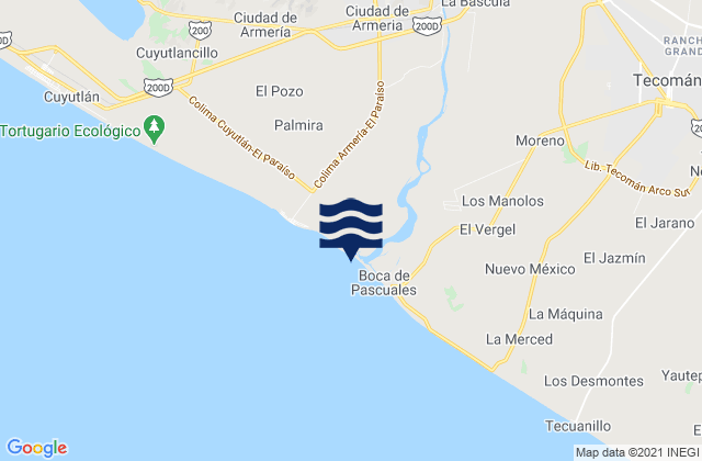 Mapa de mareas Estero Boca de Pascuales, Mexico
