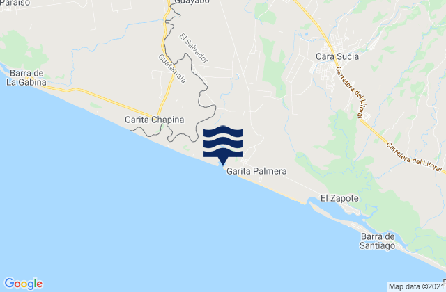 Mapa de mareas Estero Garita Palmera, El Salvador