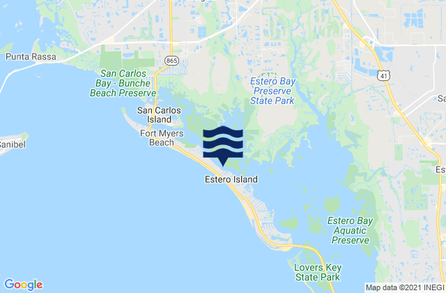 Mapa de mareas Estero Island Estero Bay, United States