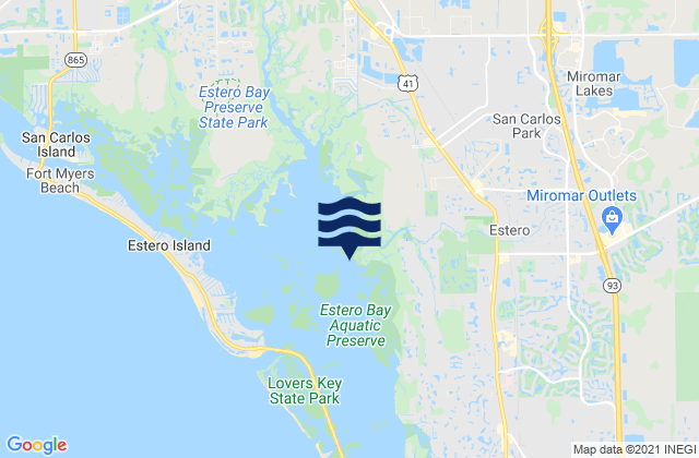 Mapa de mareas Estero River, United States