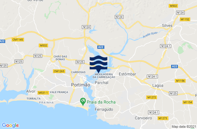 Mapa de mareas Estômbar, Portugal