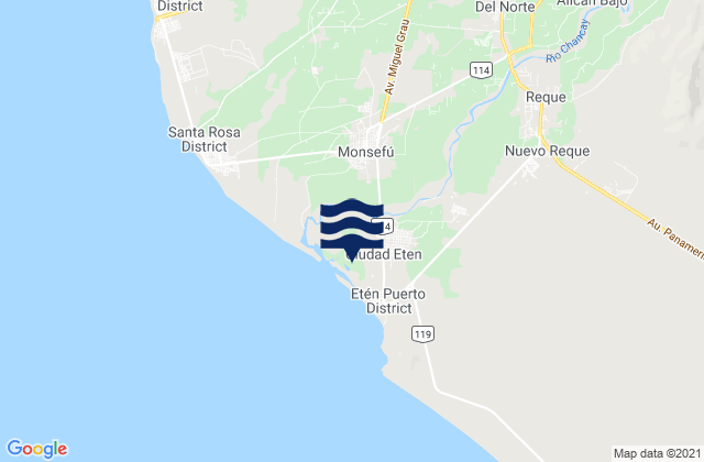 Mapa de mareas Eten, Peru