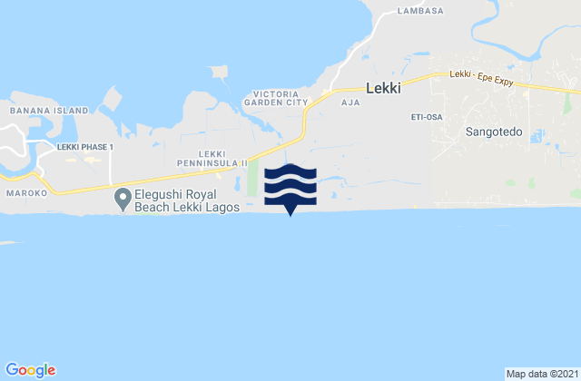 Mapa de mareas Eti Osa, Nigeria