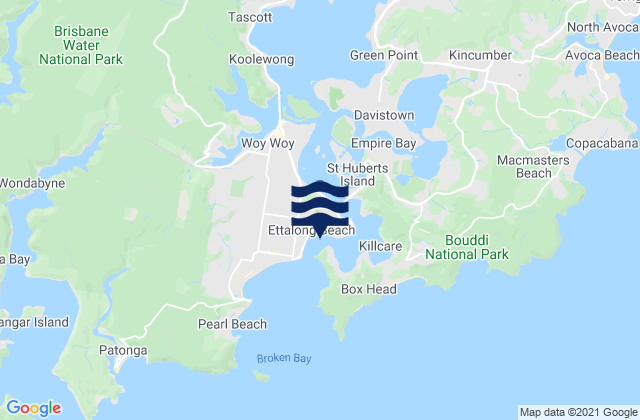 Mapa de mareas Ettalong, Australia