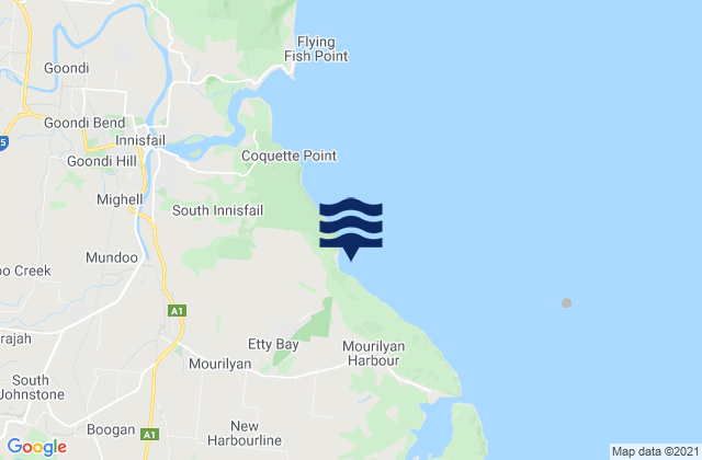 Mapa de mareas Etty Bay, Australia