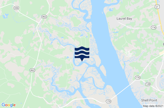 Mapa de mareas Euhaw Creek (2.5 Mi. Above Entrance), United States