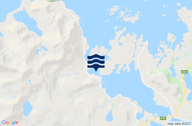 Mapa de mareas Evjen, Norway