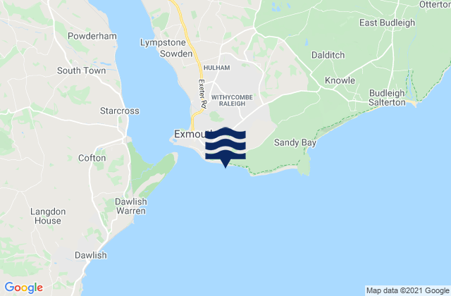 Mapa de mareas Exmouth Beach, United Kingdom