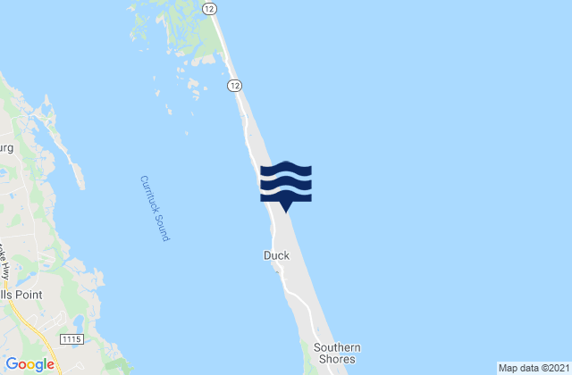 Mapa de mareas FRF Pier, Duck, United States