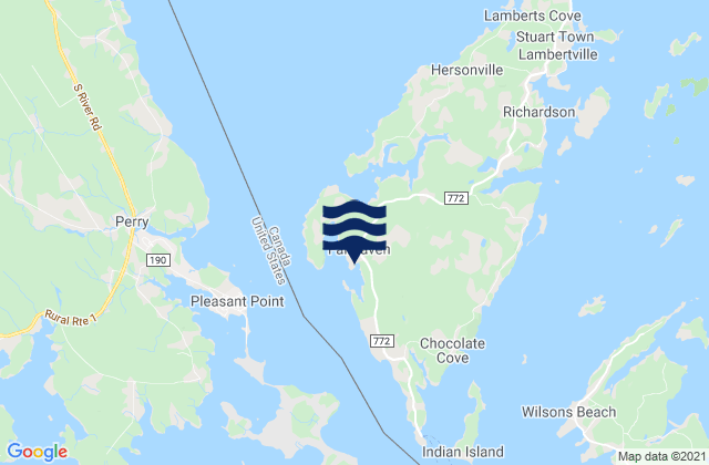 Mapa de mareas Fairehaven, Canada