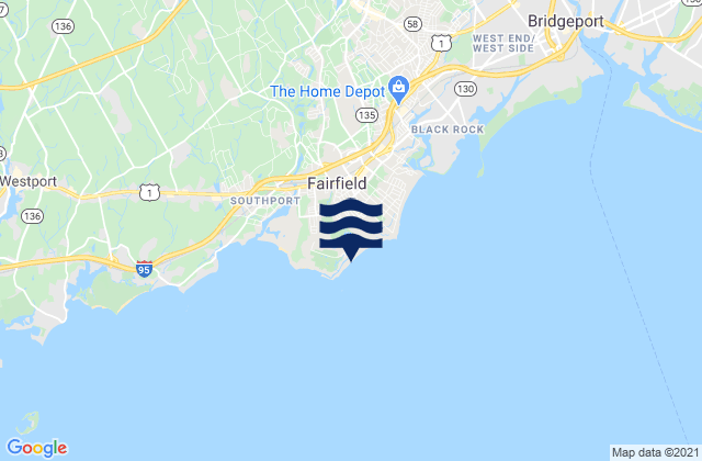 Mapa de mareas Fairfield Beach, United States