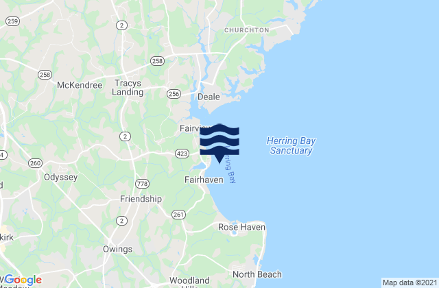 Mapa de mareas Fairhaven, United States