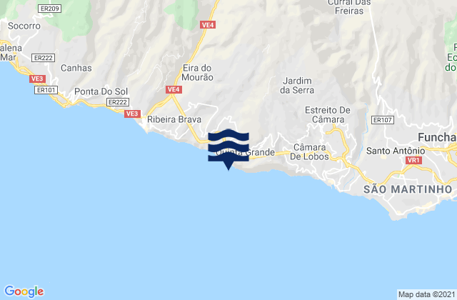 Mapa de mareas Faja Dos Padres, Portugal