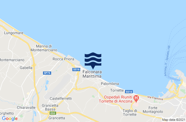 Mapa de mareas Falconara Marittima, Italy