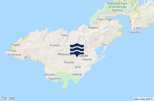 Mapa de mareas Faleniu, American Samoa