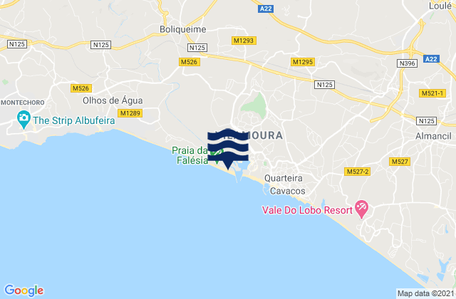 Mapa de mareas Falesia-Vilamoura, Portugal