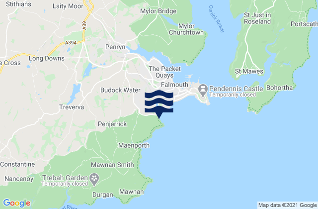 Mapa de mareas Falmouth - Swanpool, United Kingdom