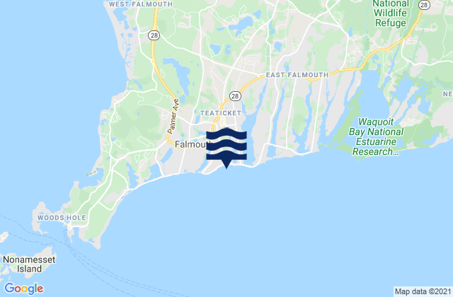 Mapa de mareas Falmouth Heights, United States
