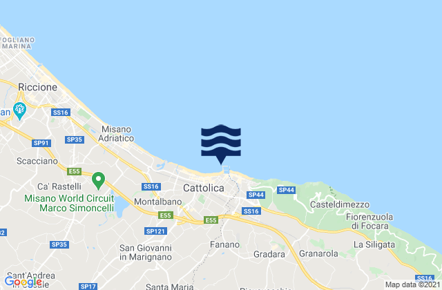 Mapa de mareas Fanano, Italy