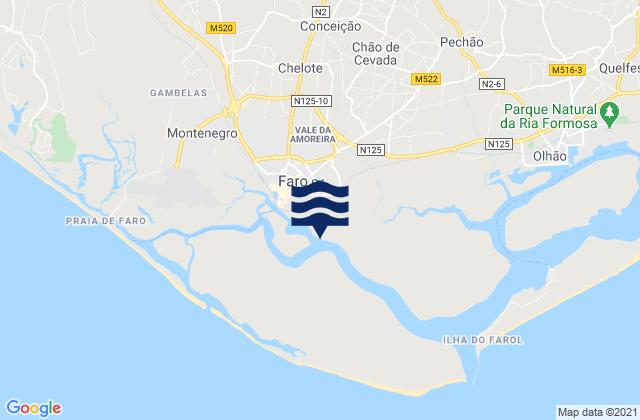 Mapa de mareas Faro (cais comercial), Portugal