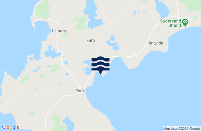 Mapa de mareas Faro, Sweden