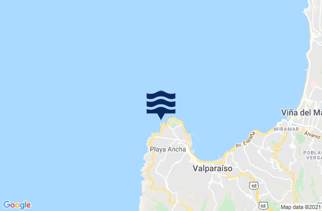 Mapa de mareas Faro Punta Ángeles, Chile