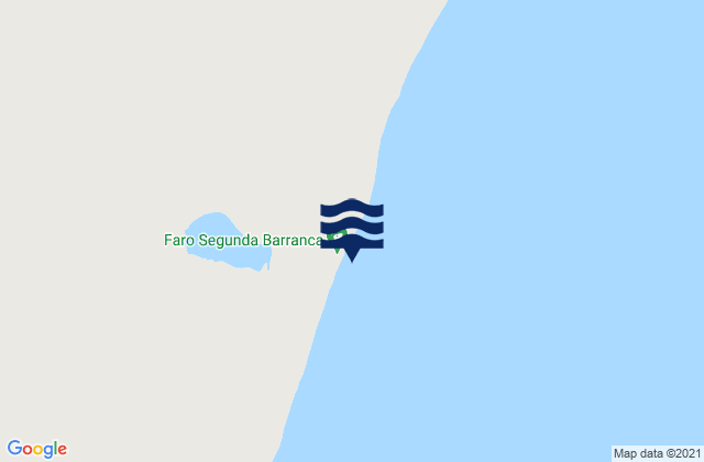 Mapa de mareas Faro Segunda Barranca, Argentina