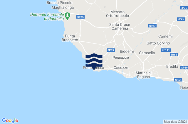 Mapa de mareas Faro di Punta Secca, Italy