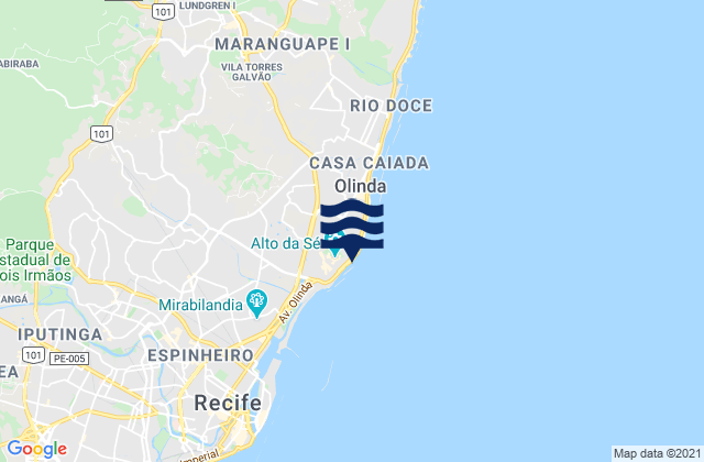 Mapa de mareas Farol de Olinda, Brazil