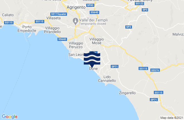 Mapa de mareas Favara, Italy