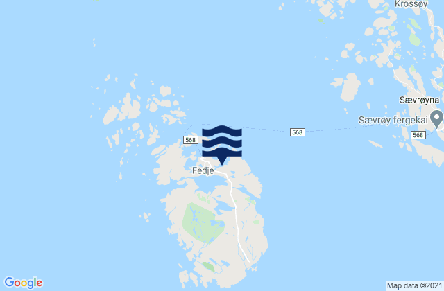 Mapa de mareas Fedje, Norway