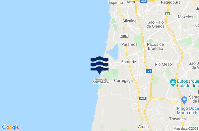 Mapa de mareas Feira, Portugal