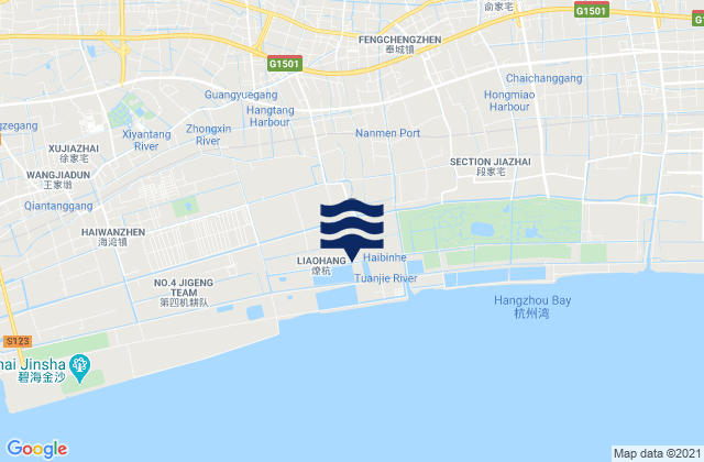 Mapa de mareas Fengcheng, China