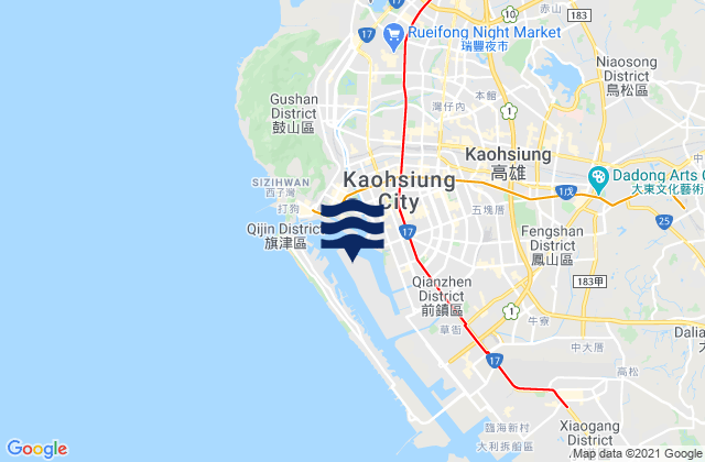 Mapa de mareas Fengshan, Taiwan