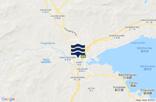 Mapa de mareas Fengting, China