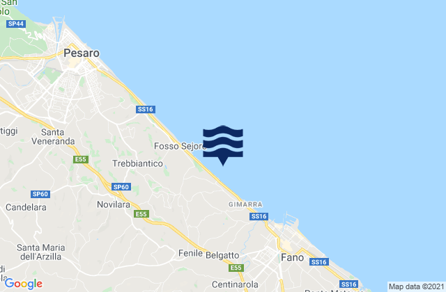 Mapa de mareas Fenile, Italy