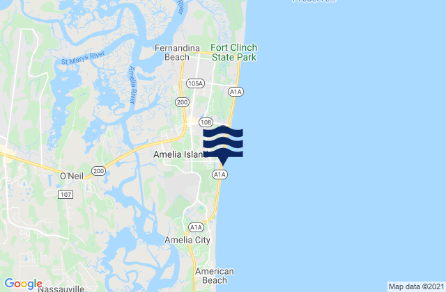 Mapa de mareas Fernandina Pier, United States