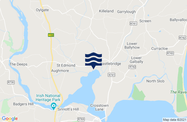 Mapa de mareas Ferns, Ireland