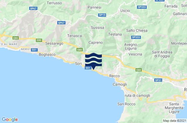 Mapa de mareas Ferriere, Italy