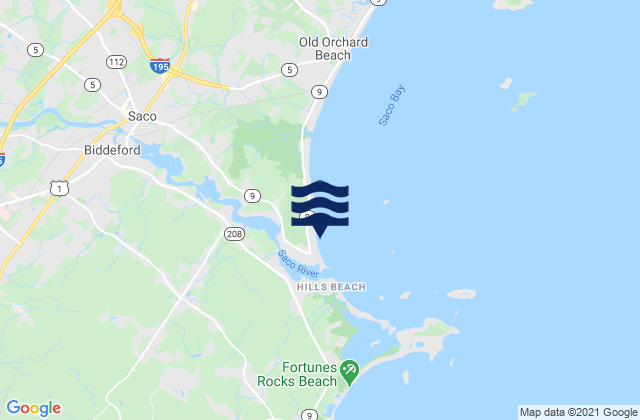Mapa de mareas Ferry Beach, United States