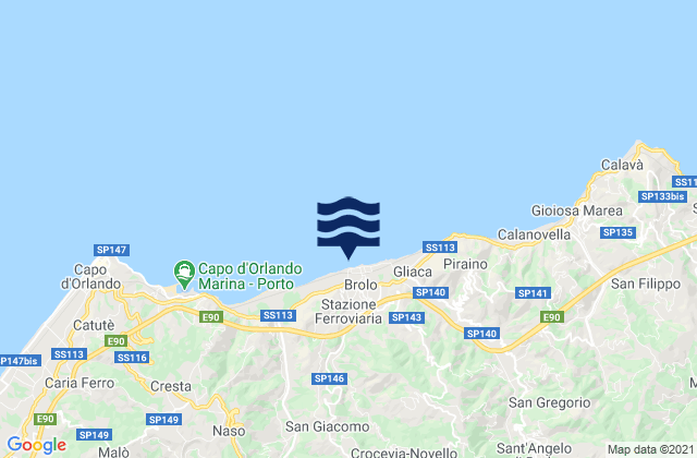 Mapa de mareas Ficarra, Italy