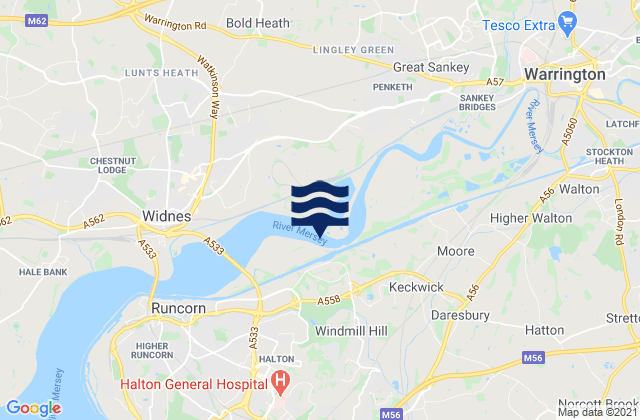 Mapa de mareas Fiddlers Ferry, United Kingdom