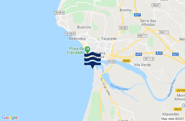 Mapa de mareas Figueira da Foz - Cabedelo, Portugal