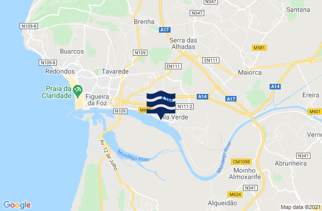 Mapa de mareas Figueira da Foz, Portugal