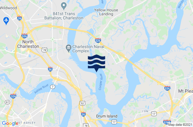 Mapa de mareas Filbin Creek Reach Buoy 58, United States