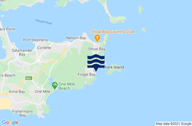 Mapa de mareas Fingal Point and Beach, Australia