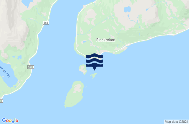 Mapa de mareas Finnkroken, Norway