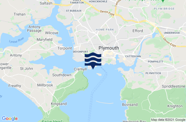 Mapa de mareas Firestone Bay, United Kingdom