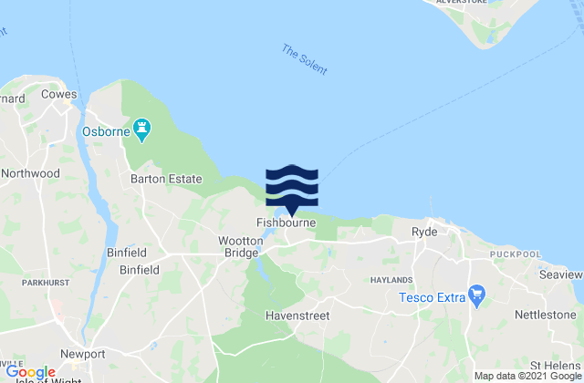 Mapa de mareas Fishbourne Port, United Kingdom
